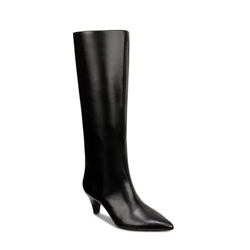 Alfani Womens 7.5 M Black Kaiaa Stovepipe Knee High Boots NIB QW4